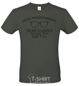 Men's T-Shirt Java programmers wear glasses because they can't C millennial-khaki фото