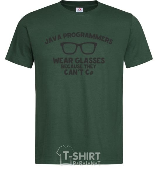 Men's T-Shirt Java programmers wear glasses because they can't C bottle-green фото