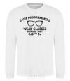 Sweatshirt Java programmers wear glasses because they can't C White фото