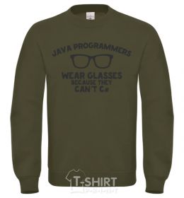 Sweatshirt Java programmers wear glasses because they can't C sand фото