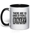 Mug with a colored handle There are 10 kinds of people black фото