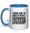 Mug with a colored handle There are 10 kinds of people royal-blue фото