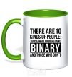 Mug with a colored handle There are 10 kinds of people kelly-green фото