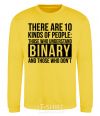 Sweatshirt There are 10 kinds of people yellow фото