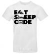 Мужская футболка Eat sleep code Белый фото