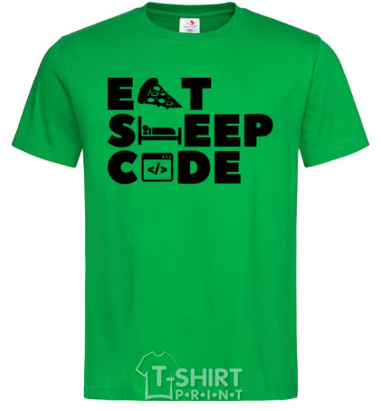 Men's T-Shirt Eat sleep code kelly-green фото