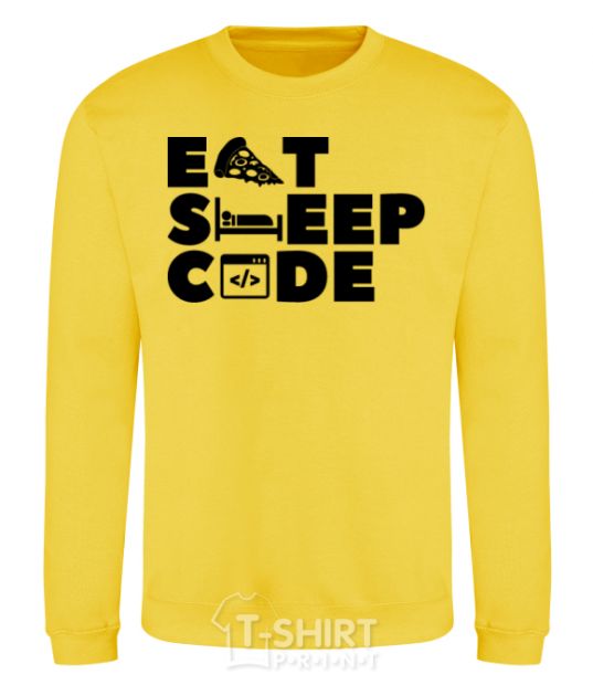 Sweatshirt Eat sleep code yellow фото