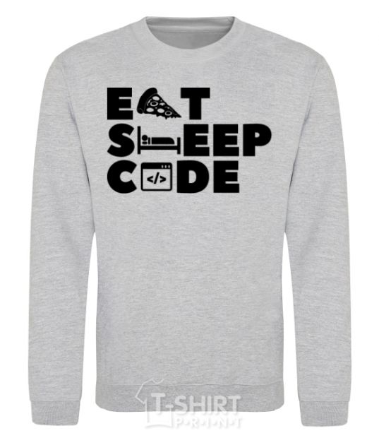 Sweatshirt Eat sleep code sport-grey фото