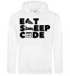 Men`s hoodie Eat sleep code White фото
