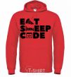 Men`s hoodie Eat sleep code bright-red фото