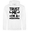 Men`s hoodie Trust me i'm a programmer White фото