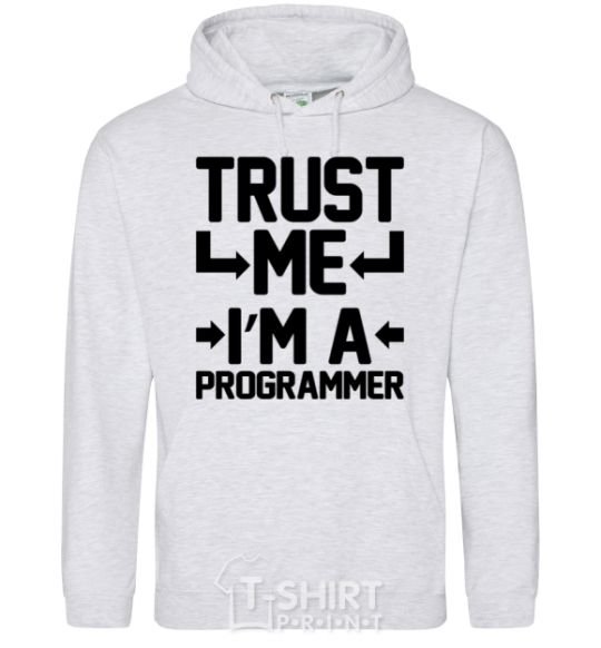 Men`s hoodie Trust me i'm a programmer sport-grey фото