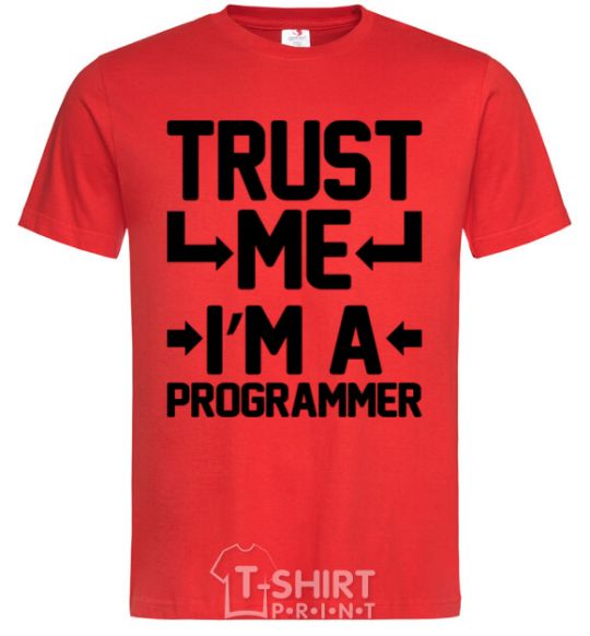 Мужская футболка Trust me i'm a programmer Красный фото