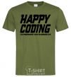 Мужская футболка Happy coding Оливковый фото