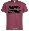 Мужская футболка Happy coding Бордовый фото