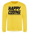 Sweatshirt Happy coding yellow фото