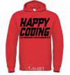 Мужская толстовка (худи) Happy coding Ярко-красный фото