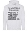 Men`s hoodie Tech support checklist sport-grey фото