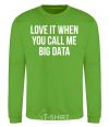 Sweatshirt Love it when you call me big data orchid-green фото