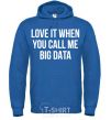 Мужская толстовка (худи) Love it when you call me big data Сине-зеленый фото