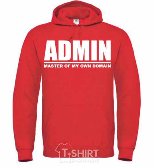 Men`s hoodie Admin master of my own domain bright-red фото