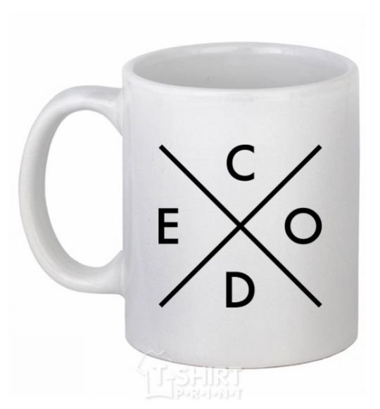 Ceramic mug C o d e White фото