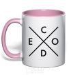 Mug with a colored handle C o d e light-pink фото