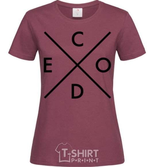 Women's T-shirt C o d e burgundy фото