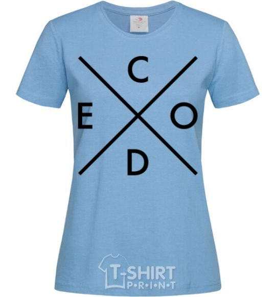 Women's T-shirt C o d e sky-blue фото