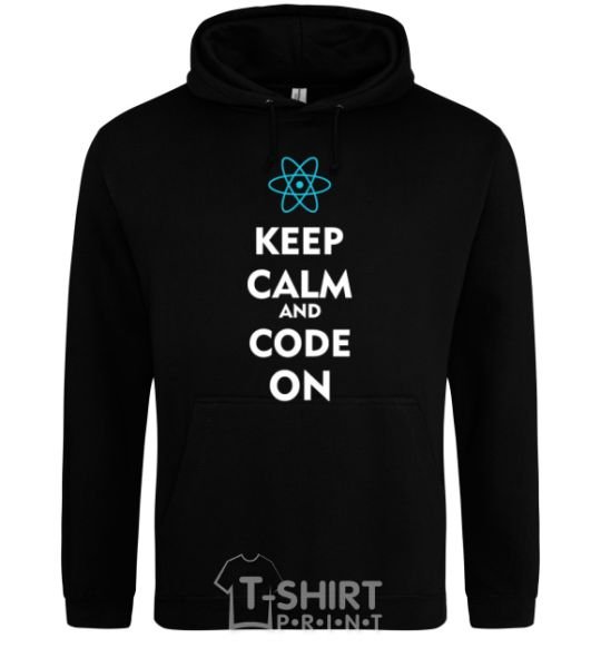 Мужская толстовка (худи) Keep calm and code on Черный фото