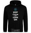 Мужская толстовка (худи) Keep calm and code on Черный фото