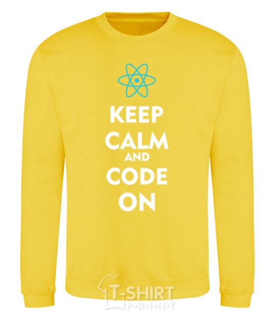 Sweatshirt Keep calm and code on yellow фото