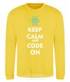 Sweatshirt Keep calm and code on yellow фото