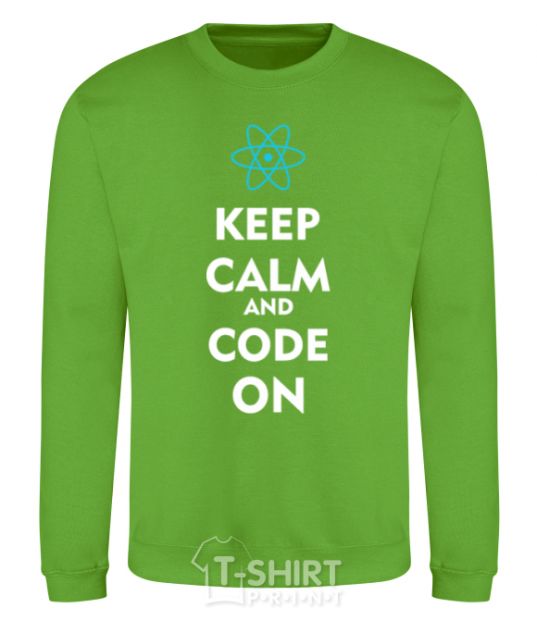 Sweatshirt Keep calm and code on orchid-green фото