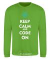 Sweatshirt Keep calm and code on orchid-green фото