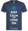 Мужская футболка Keep calm and code on Темно-синий фото