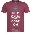 Men's T-Shirt Keep calm and code on burgundy фото