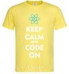 Мужская футболка Keep calm and code on Лимонный фото