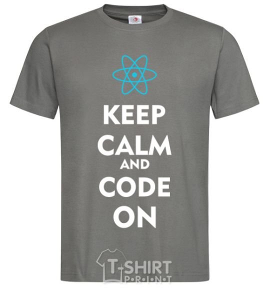 Men's T-Shirt Keep calm and code on dark-grey фото