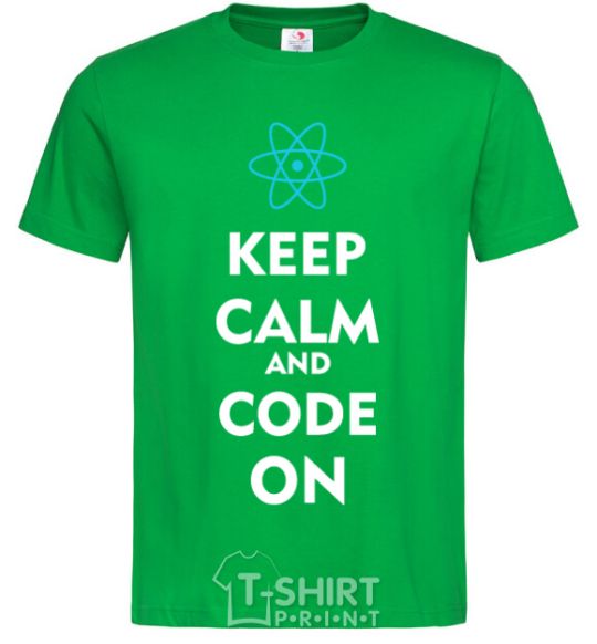 Men's T-Shirt Keep calm and code on kelly-green фото