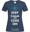 Women's T-shirt Keep calm and code on navy-blue фото