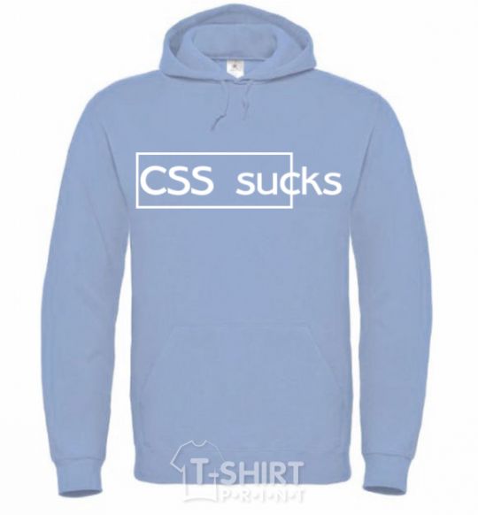 Men`s hoodie CSS sucks sky-blue фото