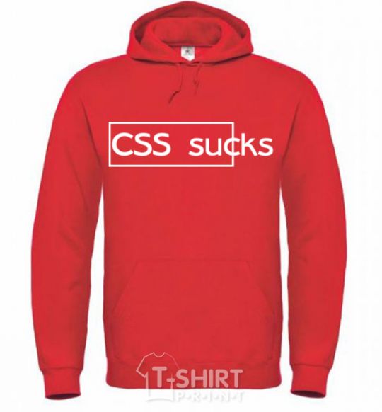 Men`s hoodie CSS sucks bright-red фото