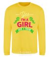 Sweatshirt Yes i'm a girl yes i code yellow фото