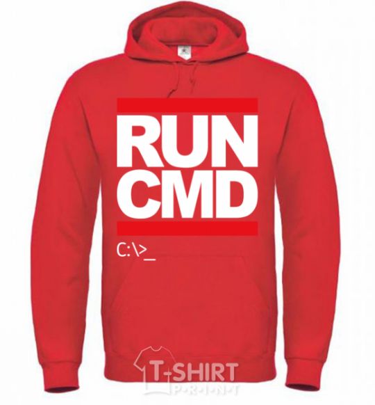 Мужская толстовка (худи) Run CMD Ярко-красный фото