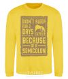 Sweatshirt Didn't sleep for 2 days yellow фото