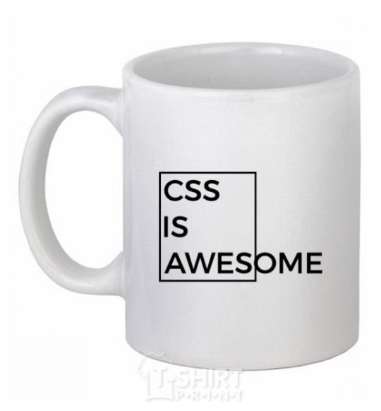 Чашка керамическая Css is awesome Белый фото