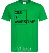 Мужская футболка Css is awesome Зеленый фото