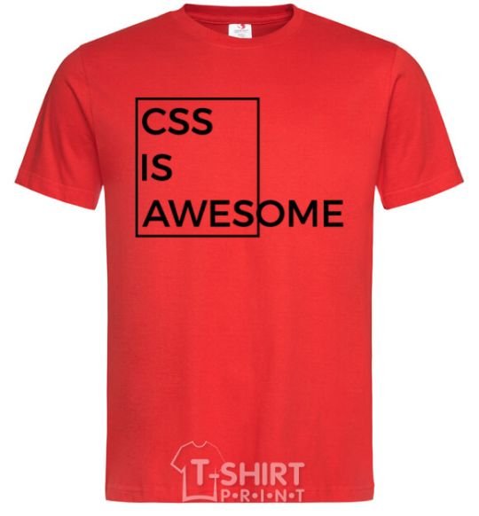 Мужская футболка Css is awesome Красный фото