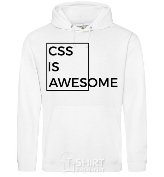 Мужская толстовка (худи) Css is awesome Белый фото